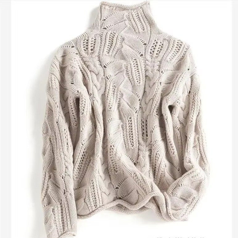 Women's Turtleneck Cable Knit Sweater