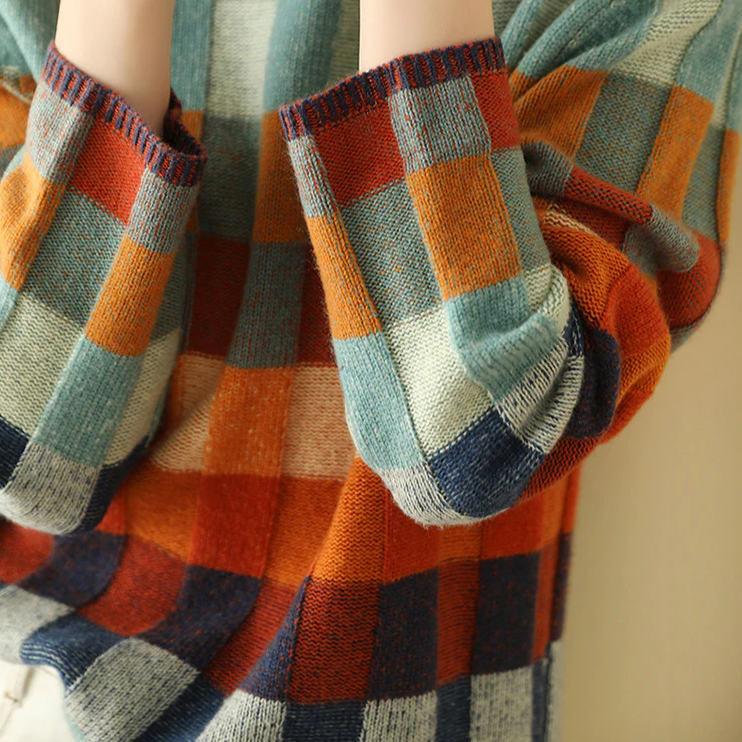 Camille Women's Checked Pullover Sweater 5