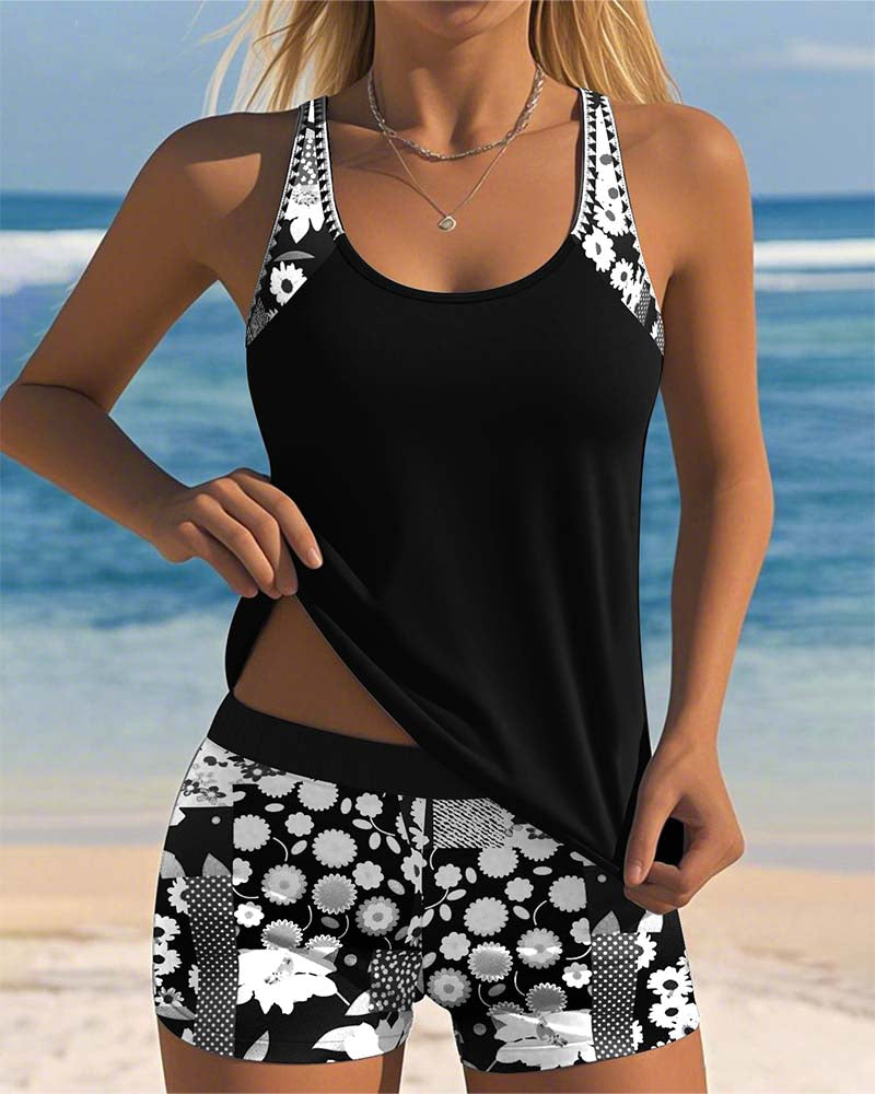 Camille Women's Printed Tank Top & Shorts Set 5