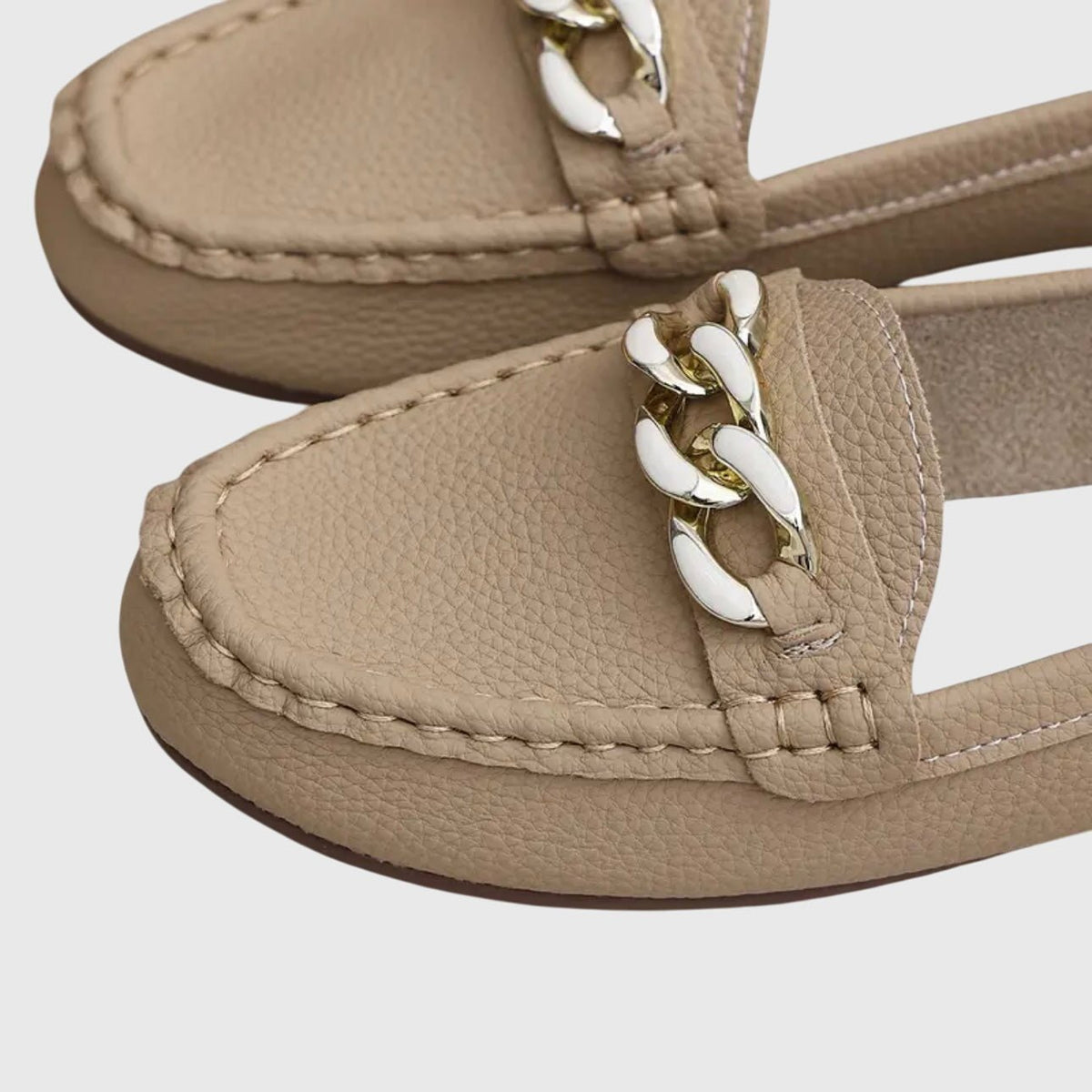 Women's Chain-Trim Moccasin Loafers