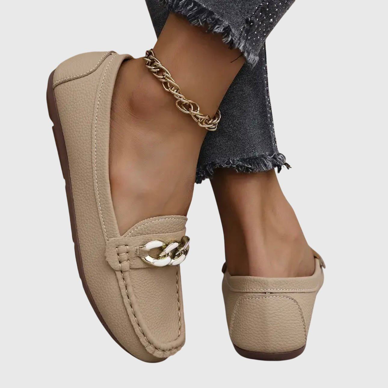 Women's Chain-Trim Moccasin Loafers