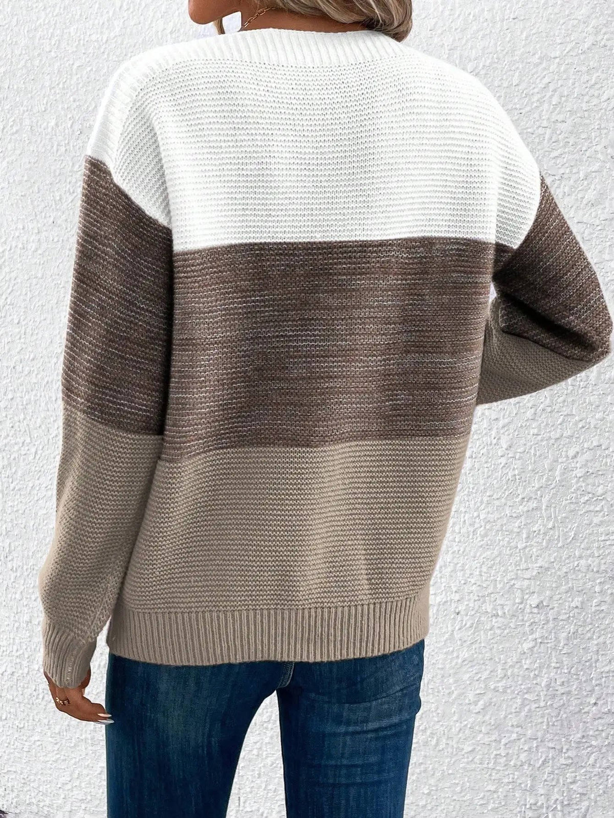 Women's Color-Block Wool Sweater