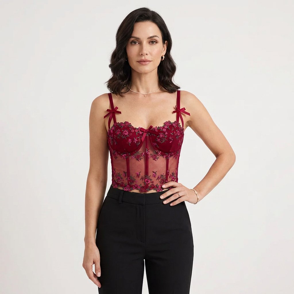 Women's Floral Corset Top
