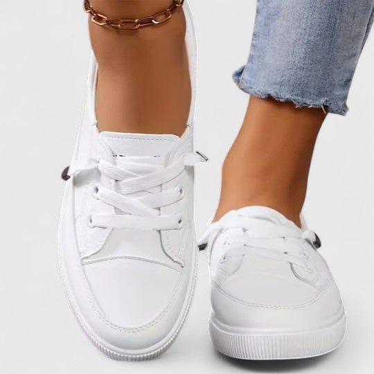 Women's Lace-Up Platform Sneakers - White