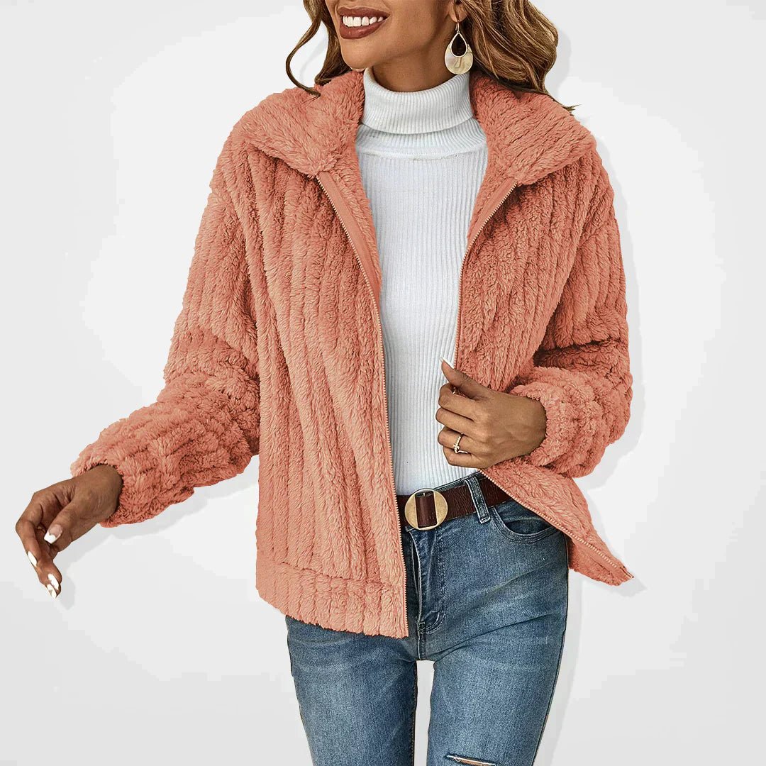 Women's Oversized Fleece Jacket - Pink