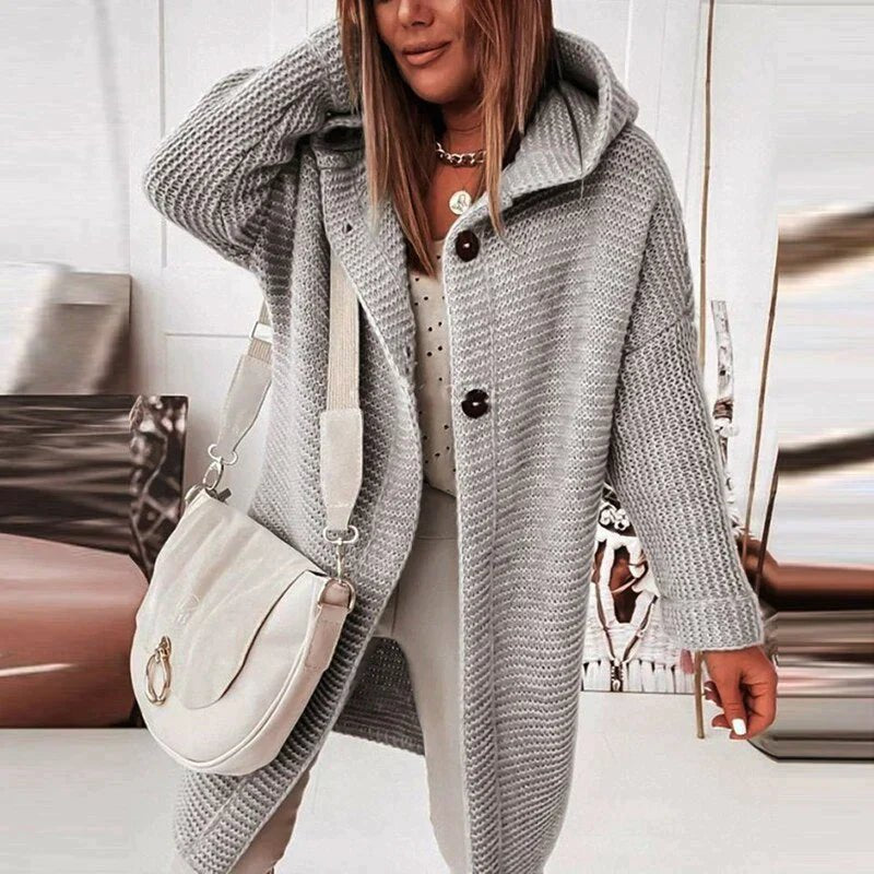 Women's Oversized Hooded Cardigan - Gray