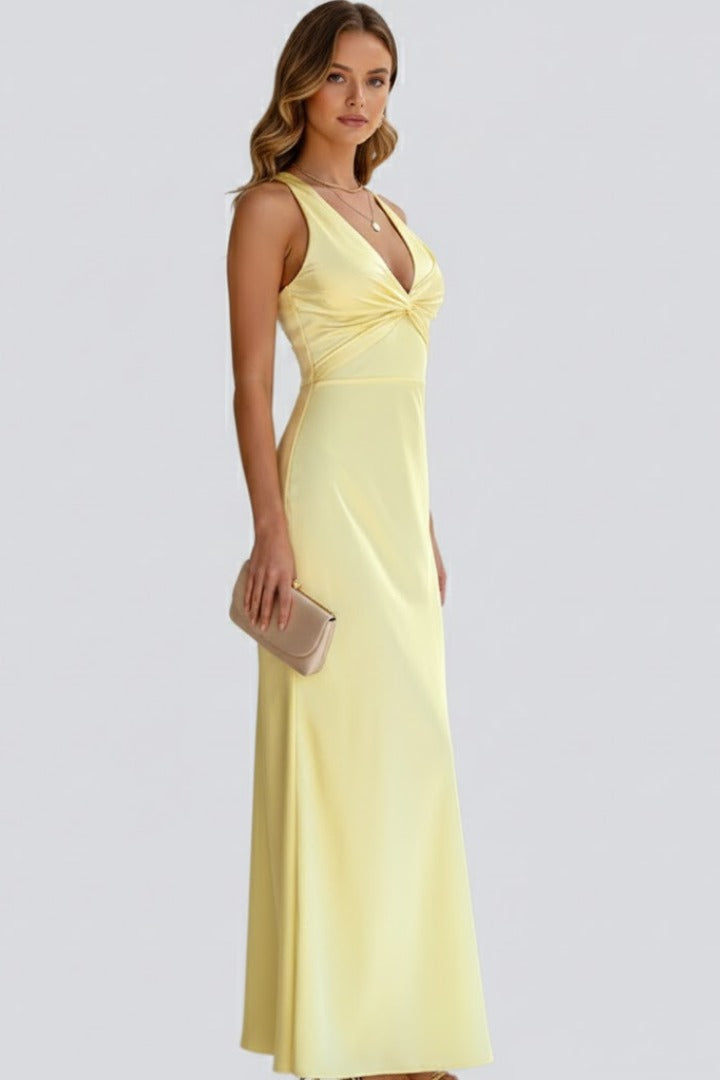 Wedding Guest Halter Maxi Dress