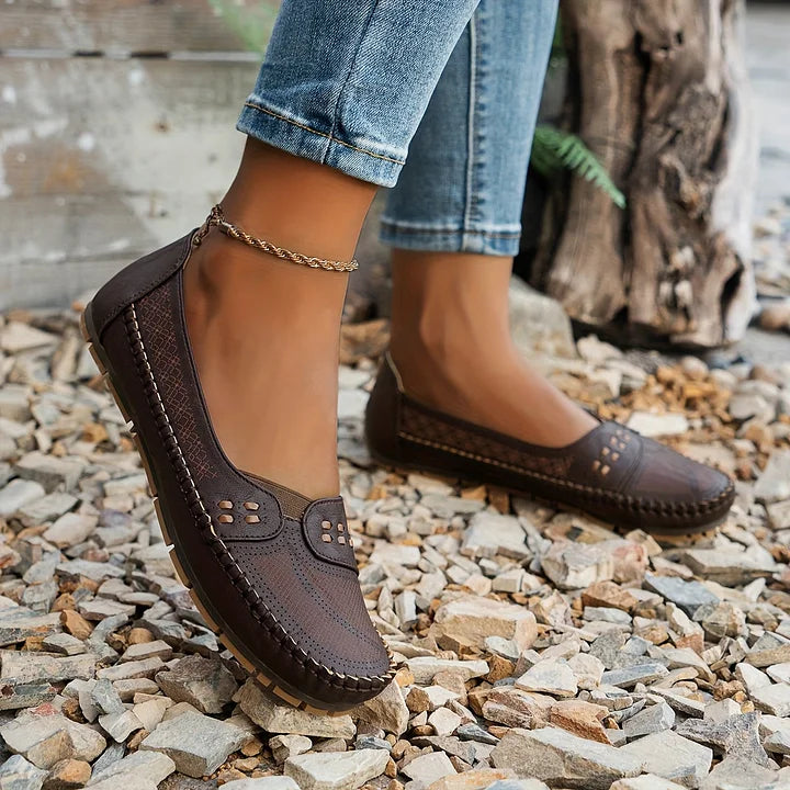 Charlotte Women's Perforated Leather Loafers 10