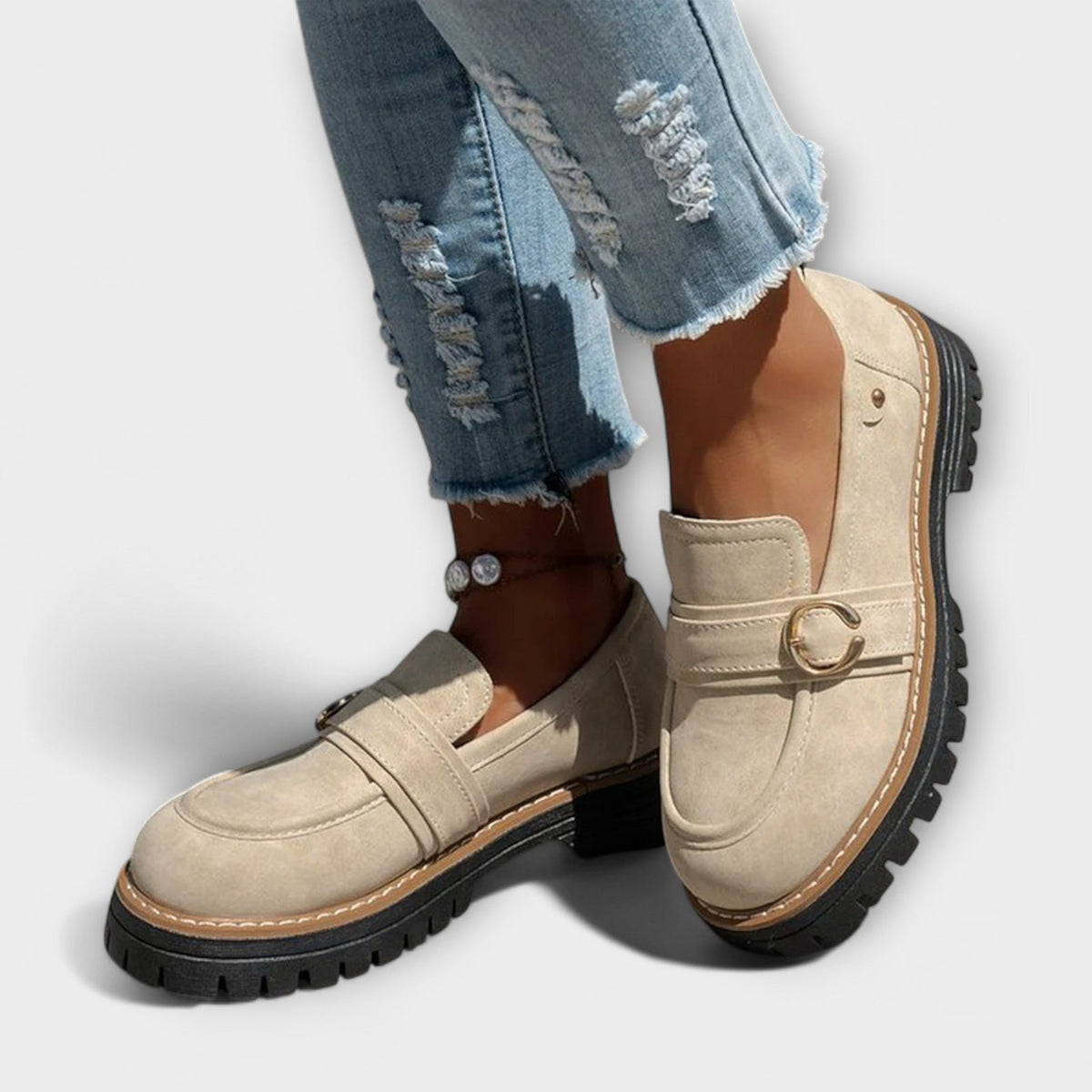 Women's Faux Suede Platform Loafers