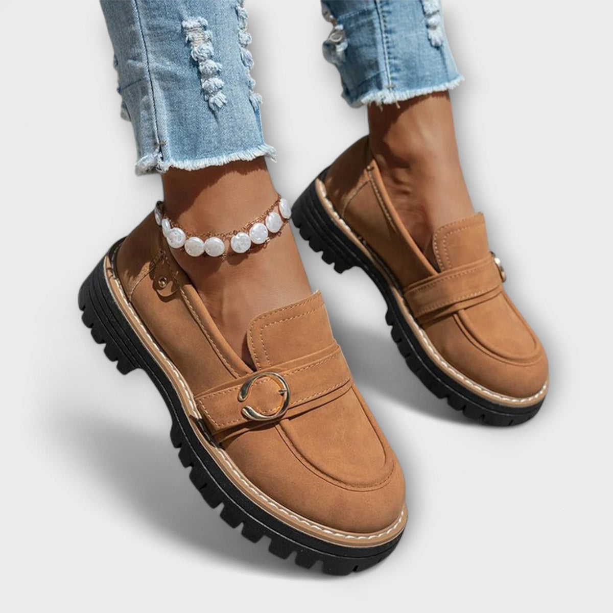Women's Faux Suede Platform Loafers