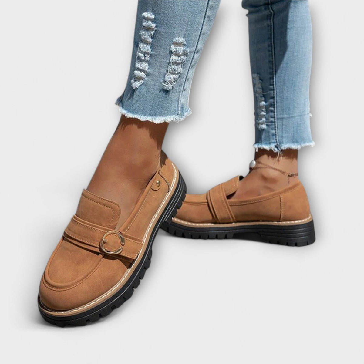 Women's Faux Suede Platform Loafers