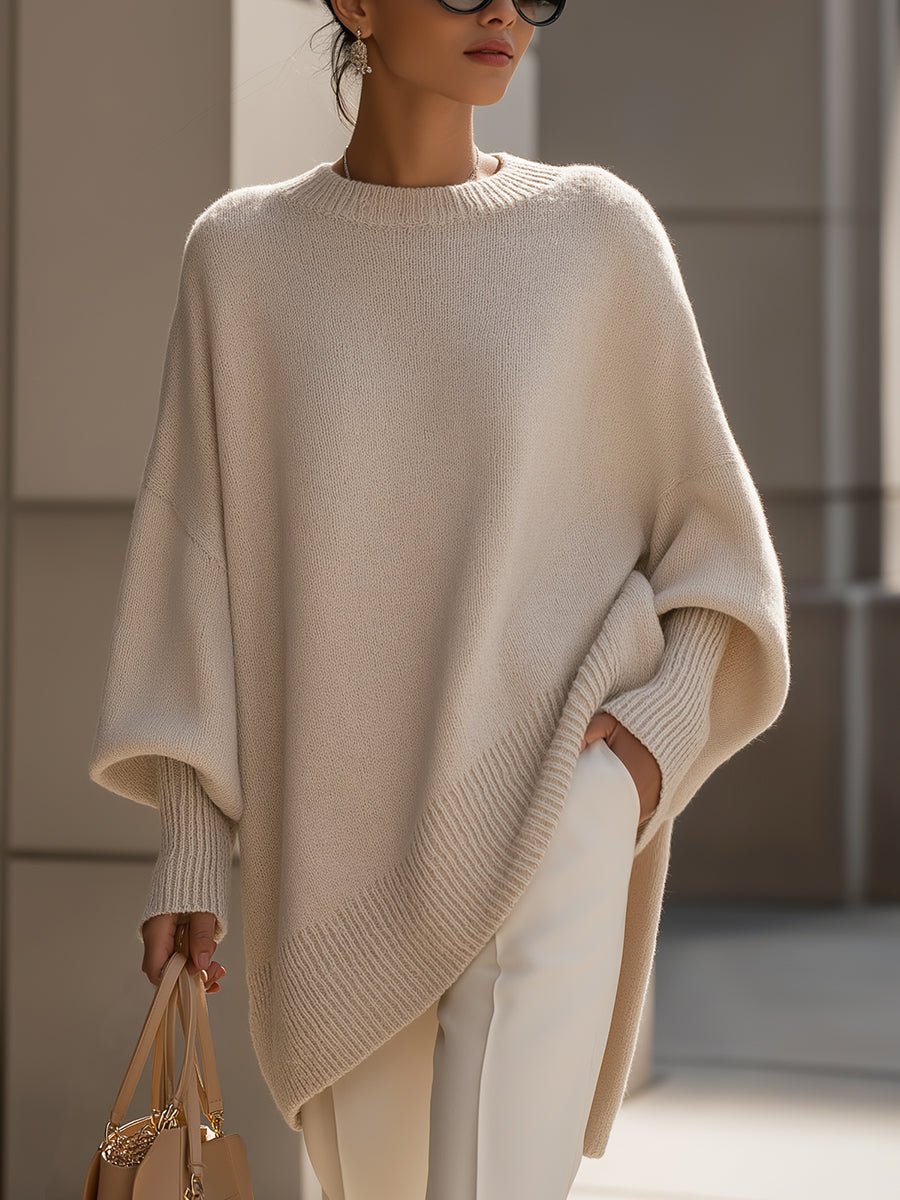 Women's Oversized Poncho Sweater - Beige (Almost Sold Out)
