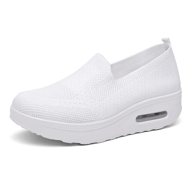Women's Platform Knit Sneakers - White