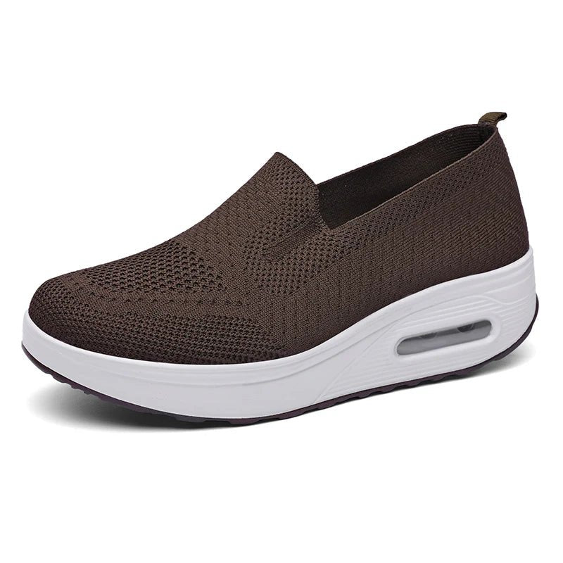 Women's Platform Knit Sneakers - Brown