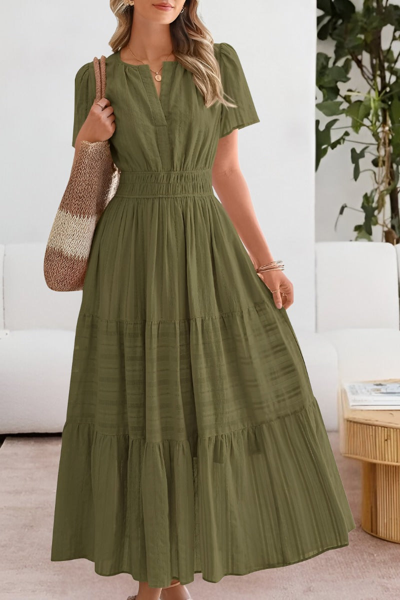 Boho Midi Dress - Green