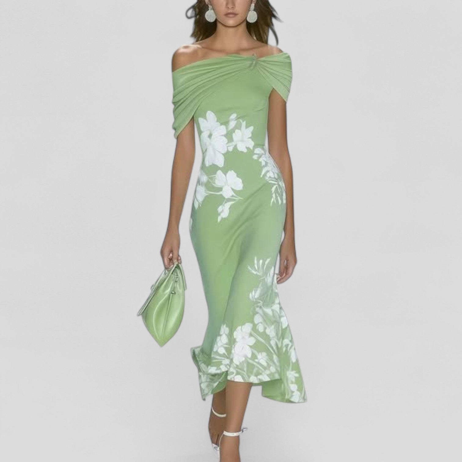 Clara Women's Floral Off Shoulder Midi Dress 1