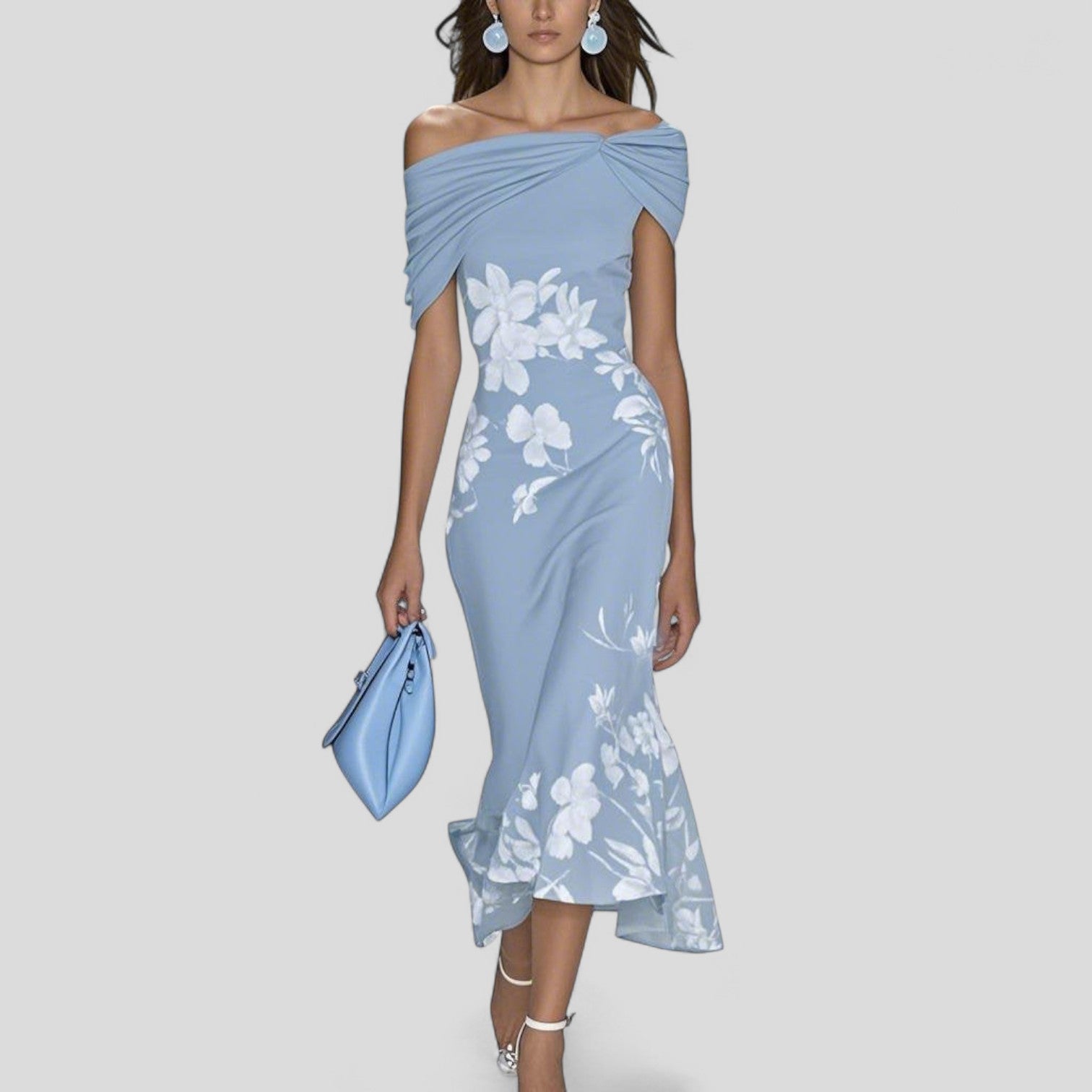 Clara Women's Floral Off Shoulder Midi Dress 2