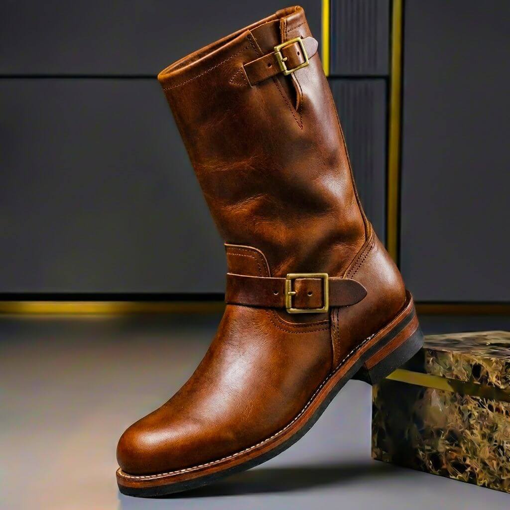 Frederick Men's Leather Buckle Mid Calf Boots 2