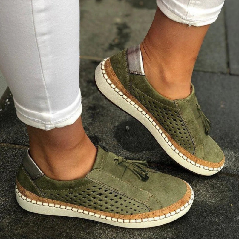 Constance Women's Suede Perforated Slip-On Sneakers 1