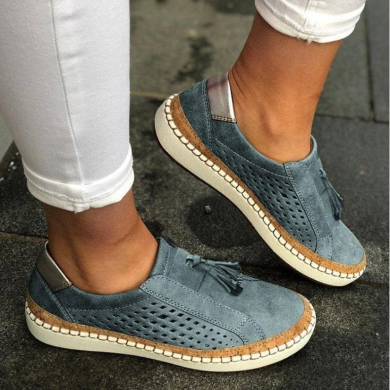 Constance Women's Suede Perforated Slip-On Sneakers 5