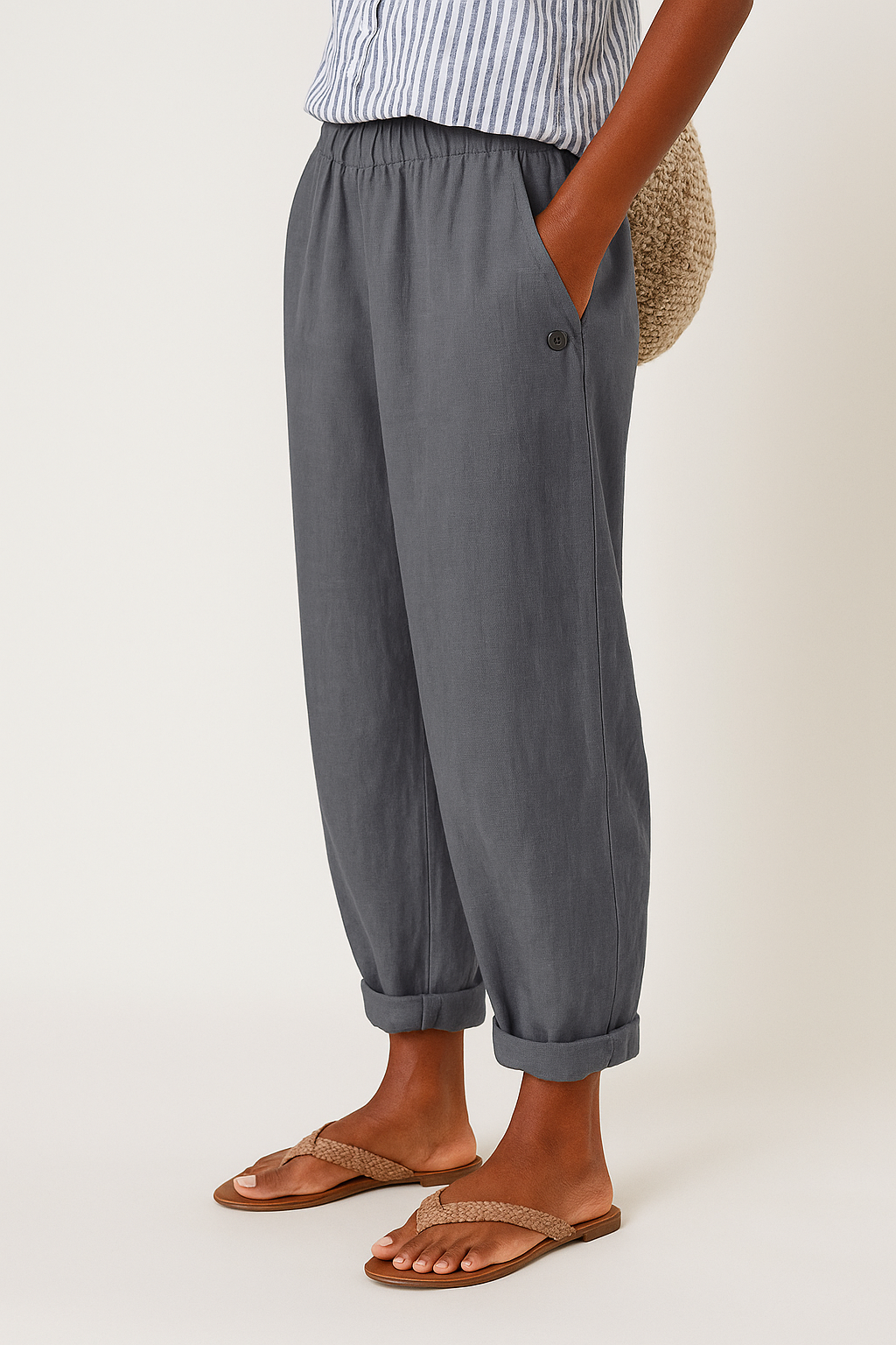 Cordelia Women's Linen Wide Leg Trousers 5