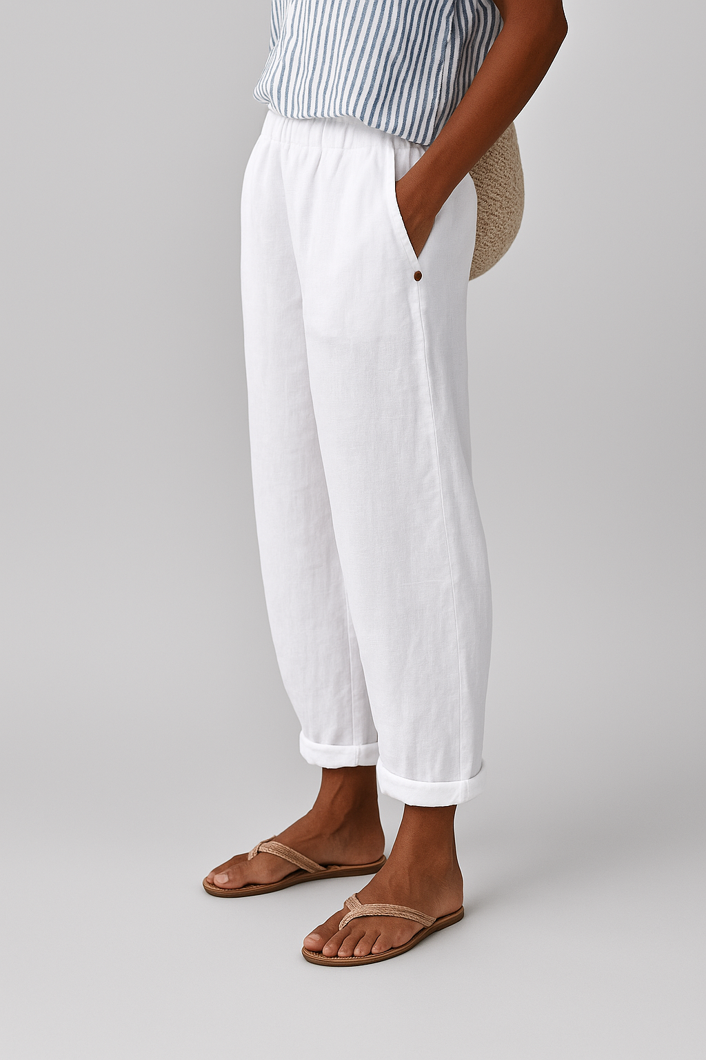 Cordelia Women's Linen Wide Leg Trousers 6