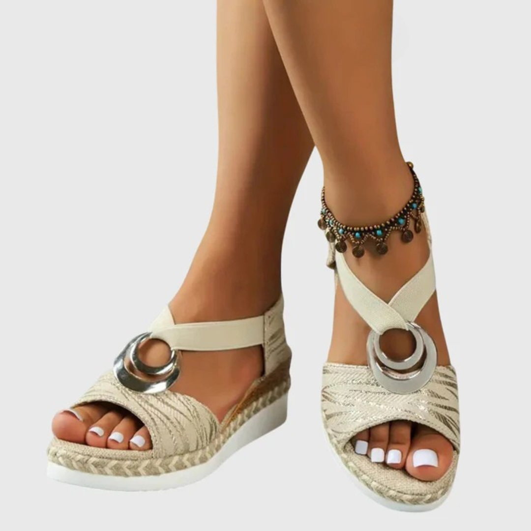 Cordelia Women's Woven Platform Wedge Sandals 8