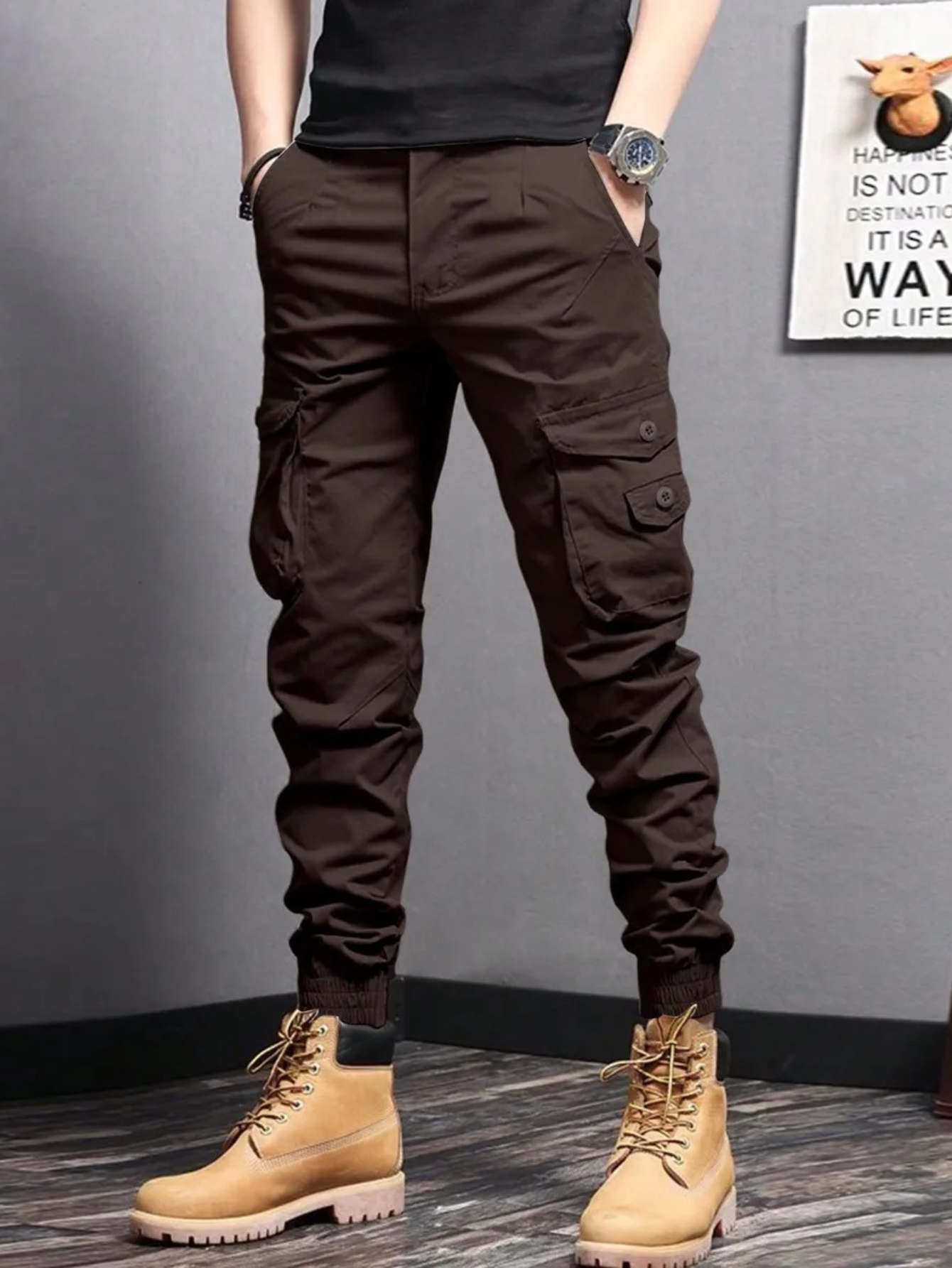 Crispin Men's Slim Fit Cargo Joggers 26
