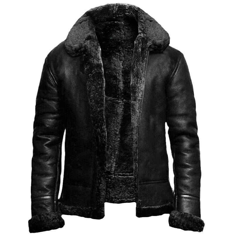 Damian Men's Leather Shearling Bomber Jacket 1