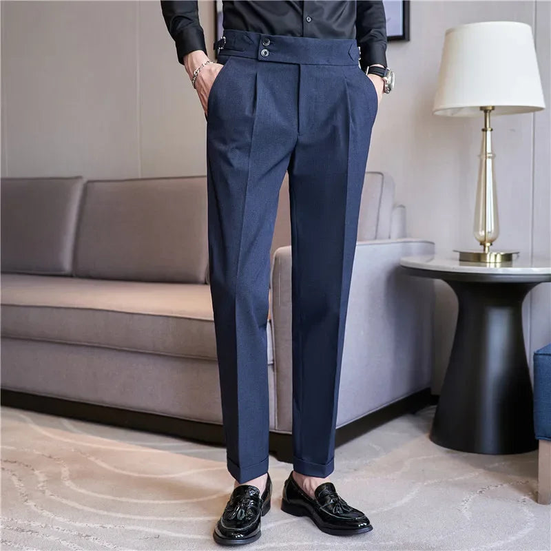 Dominic Men's High Waist Pleated Trousers 6