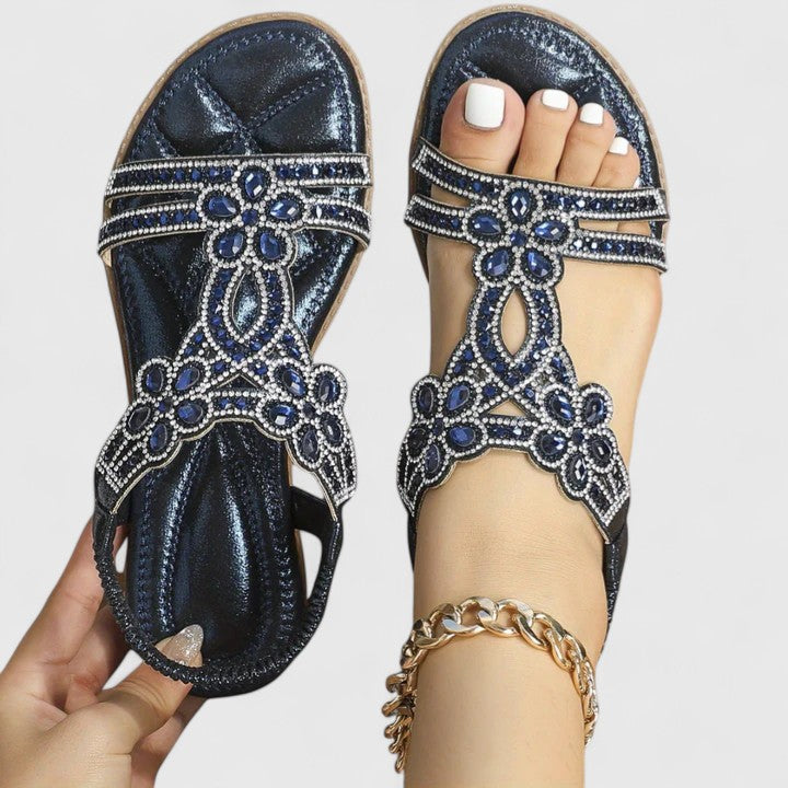 Edith Women's Embellished Flat Sandals 6