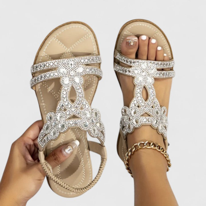 Edith Women's Embellished Flat Sandals 8