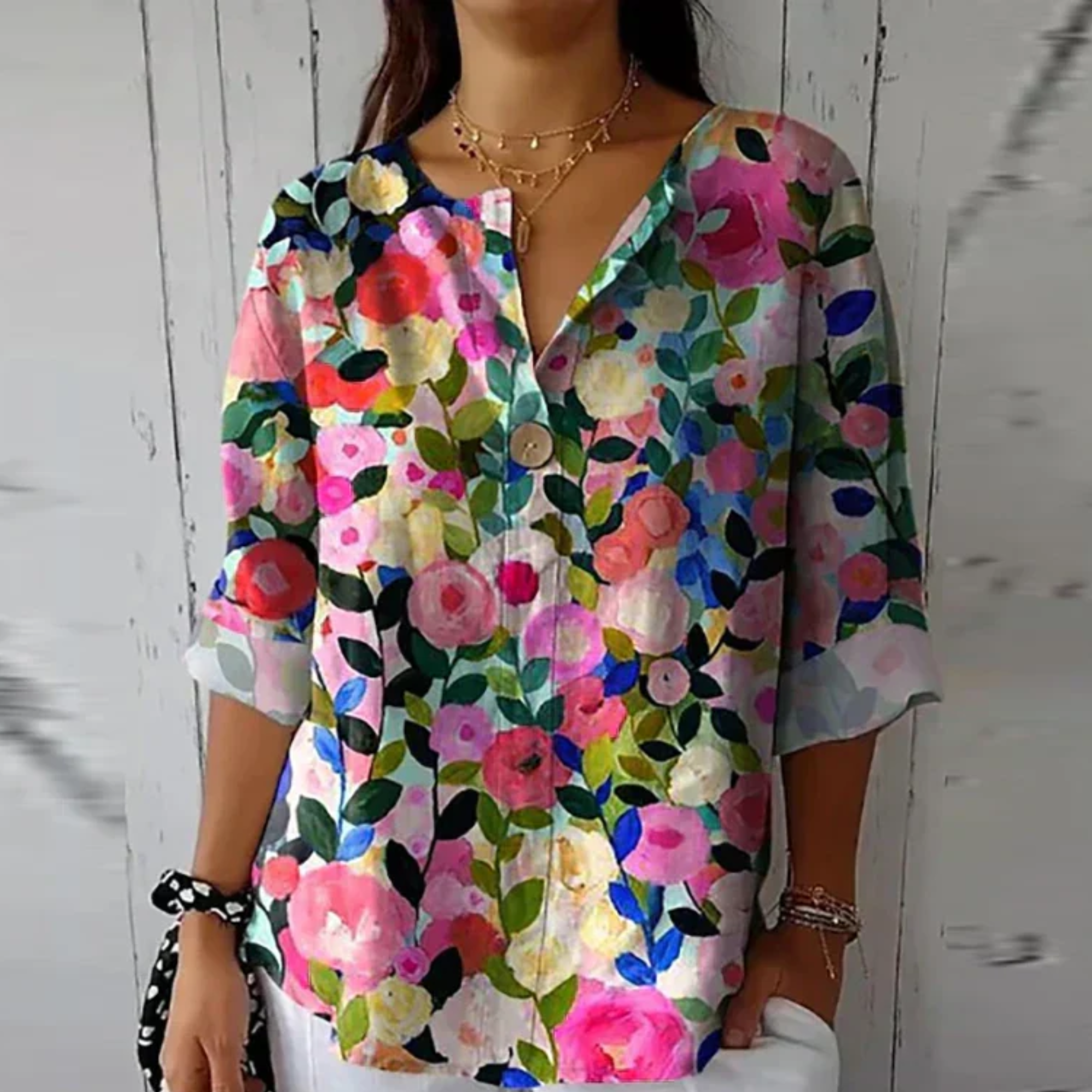 Eleanor Women's Floral Chiffon Blouse 6