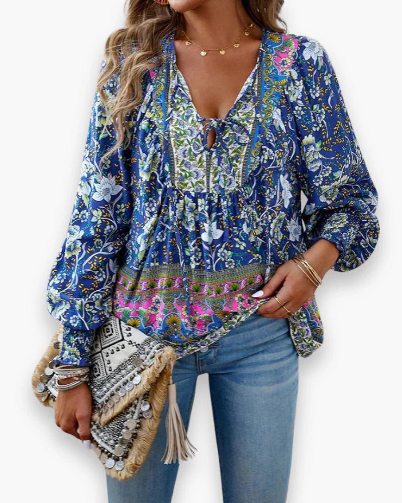 Women's Floral Peasant Blouse