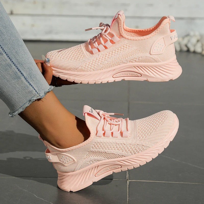 Women's Knit Mesh Sneakers - Pink