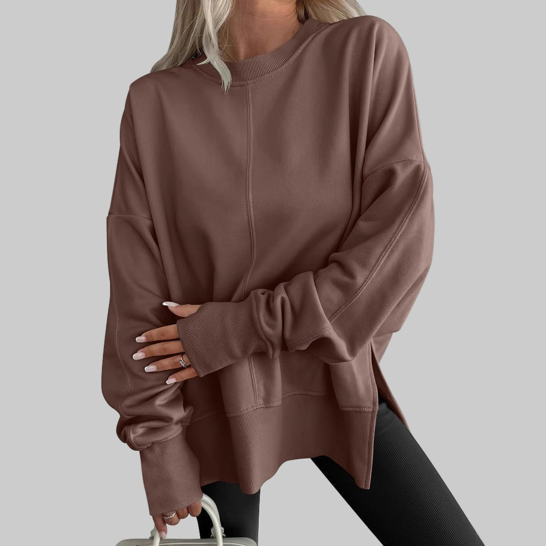 Women's Oversized Crewneck Sweatshirt - Brown