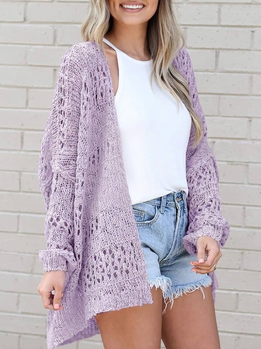 Women's Oversized Crochet Cardigan