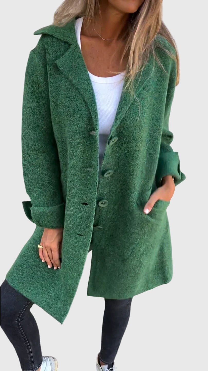 Women's Oversized Wool Coat - Green