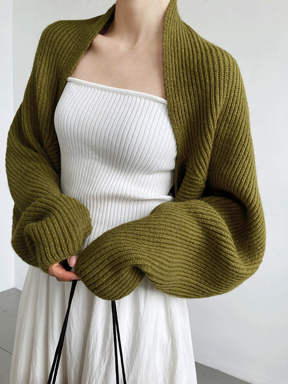 Eliza Women's Ribbed Wool Oversized Cardigan 1
