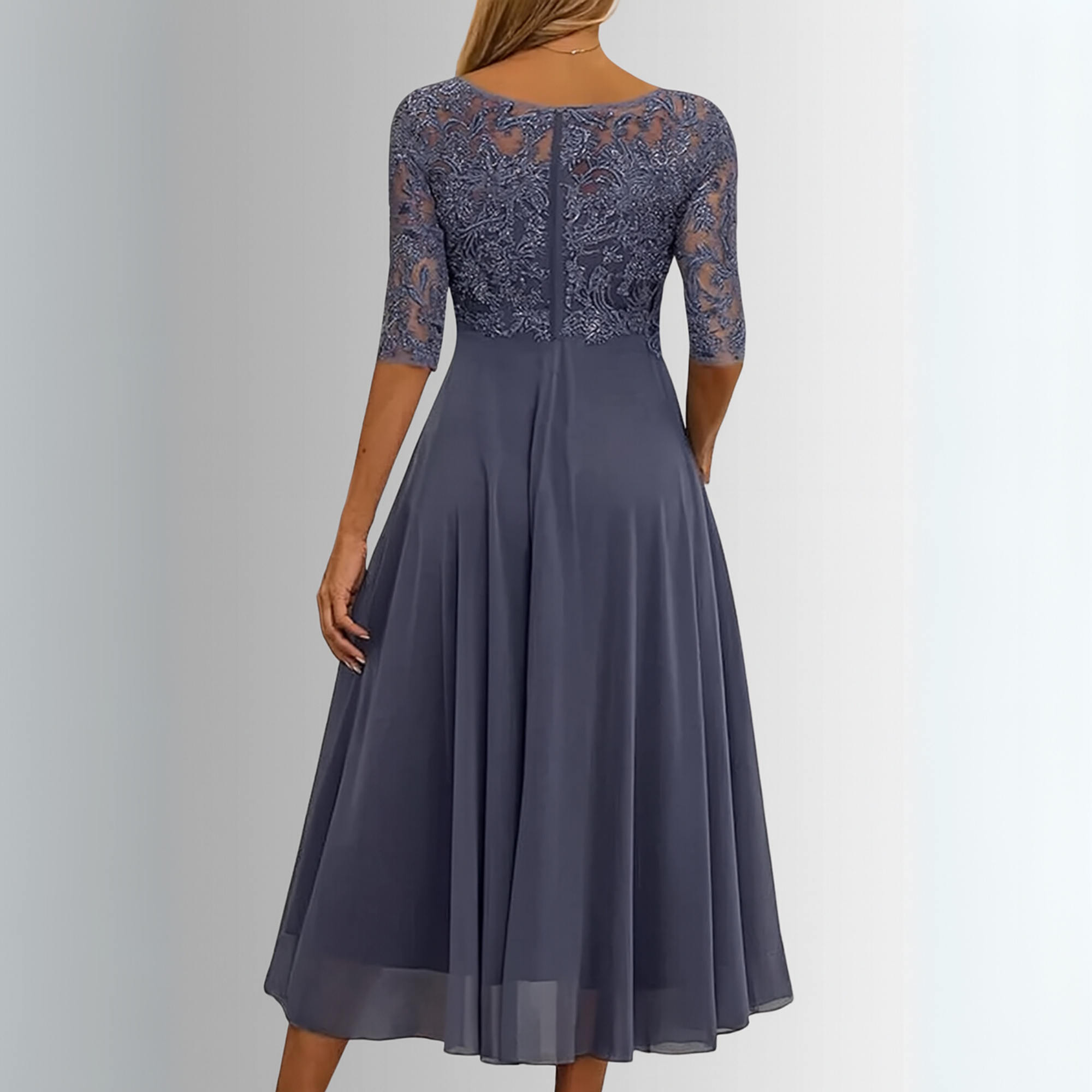 Ellie Women's Lace Chiffon Midi Dress 6