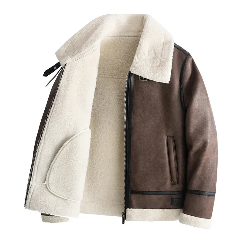 Elliot Men's Leather Shearling Bomber Jacket 6
