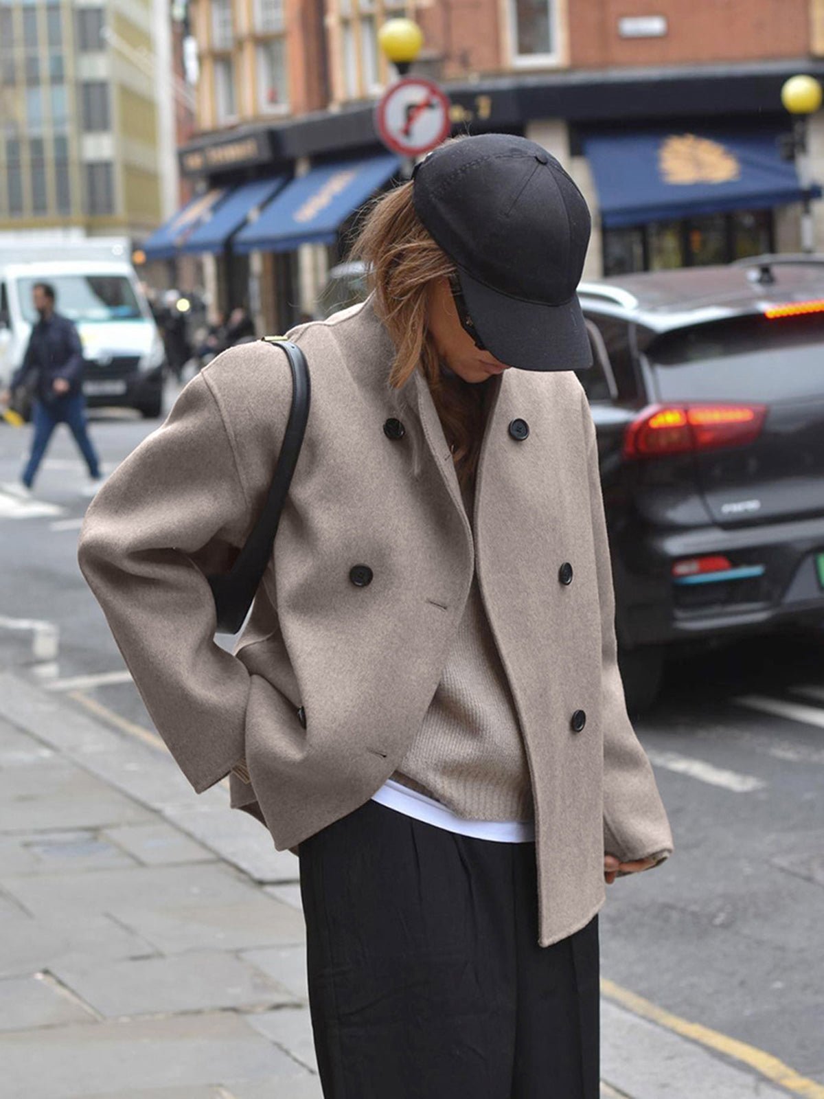 Women's Cropped Wool Coat