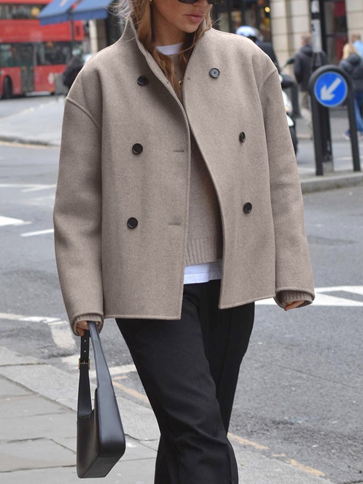 Women's Cropped Wool Coat
