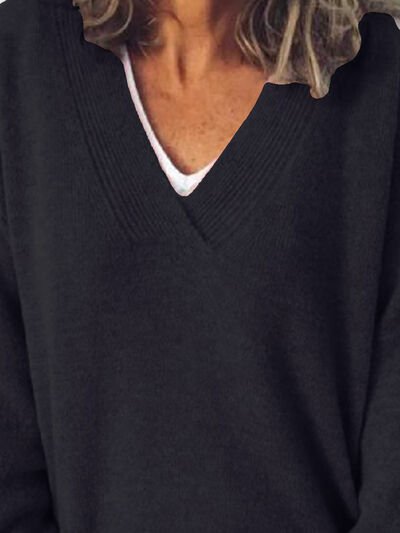 Women's Oversized V-Neck Sweater