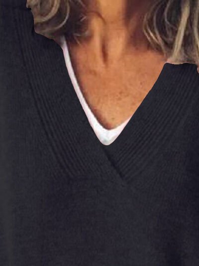 Women's Oversized V-Neck Sweater