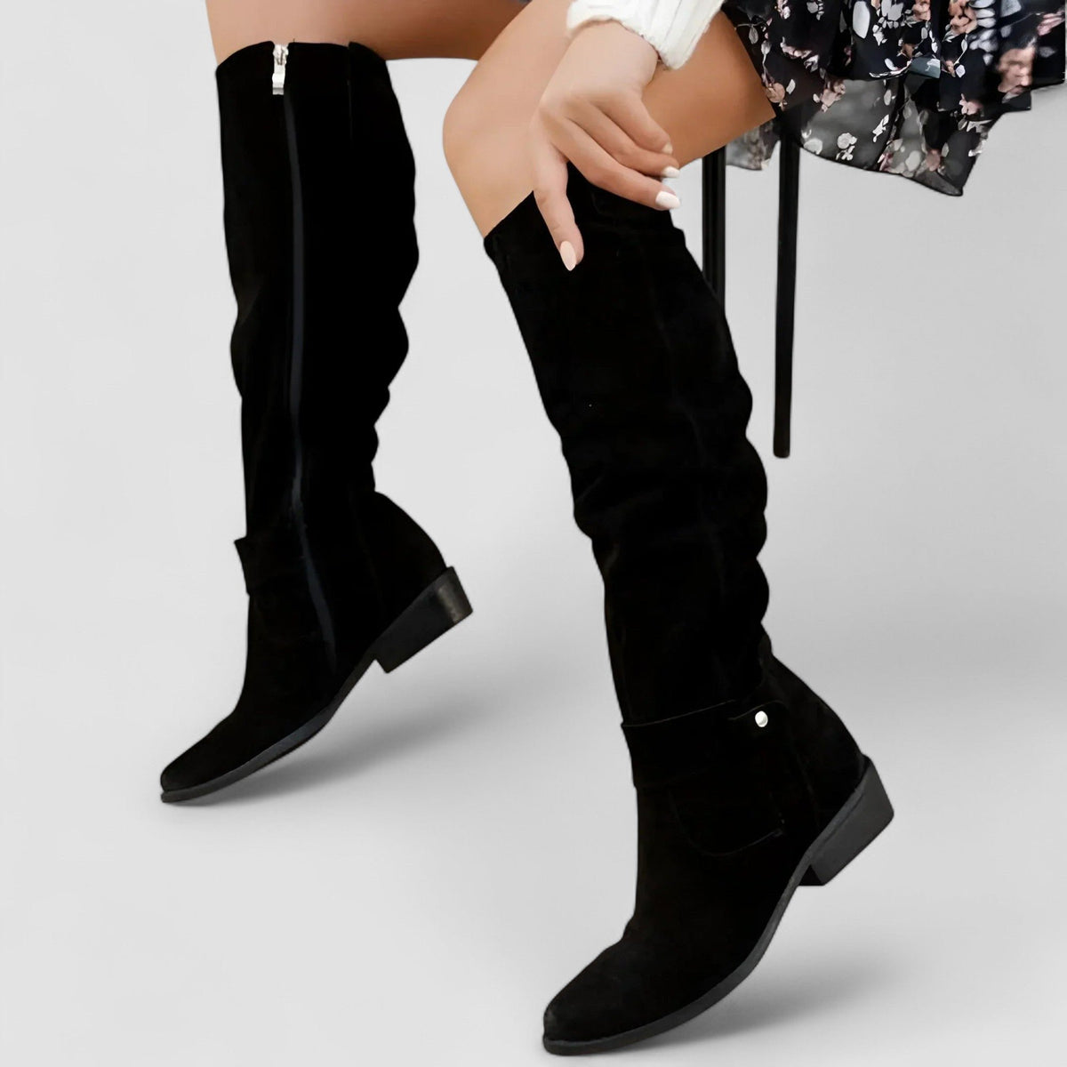 Women's Suede Knee-High Slouch Boots