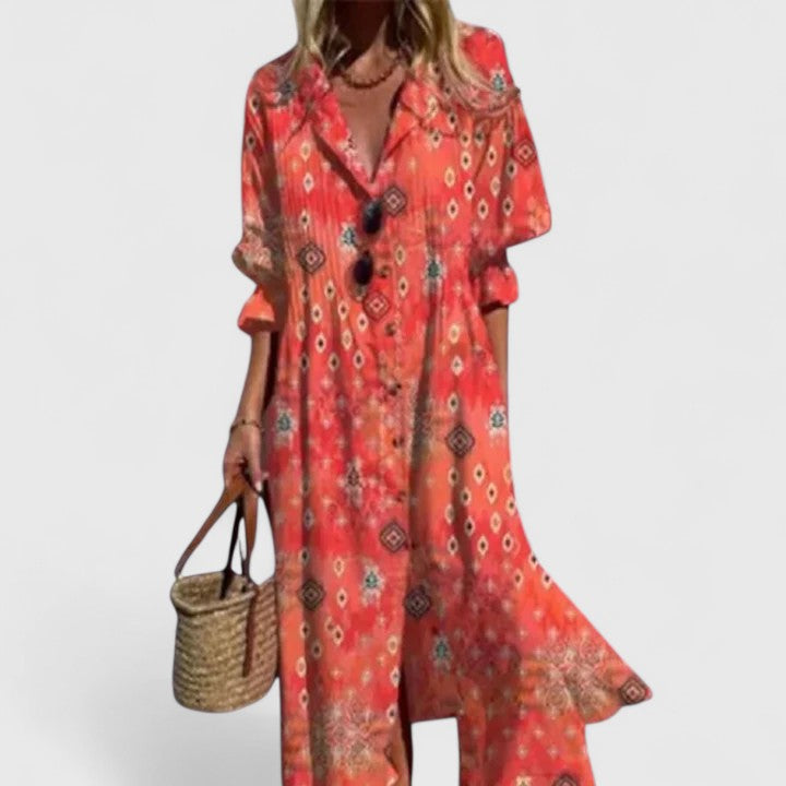 Emily Women's Printed Midi Shirt Dress 6