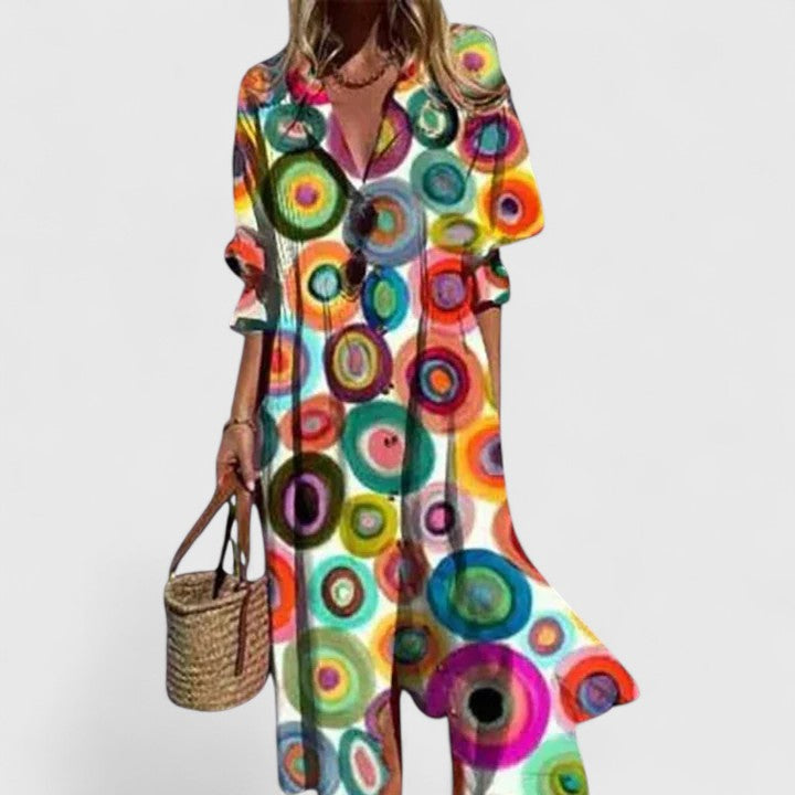 Emily Women's Printed Midi Shirt Dress 7