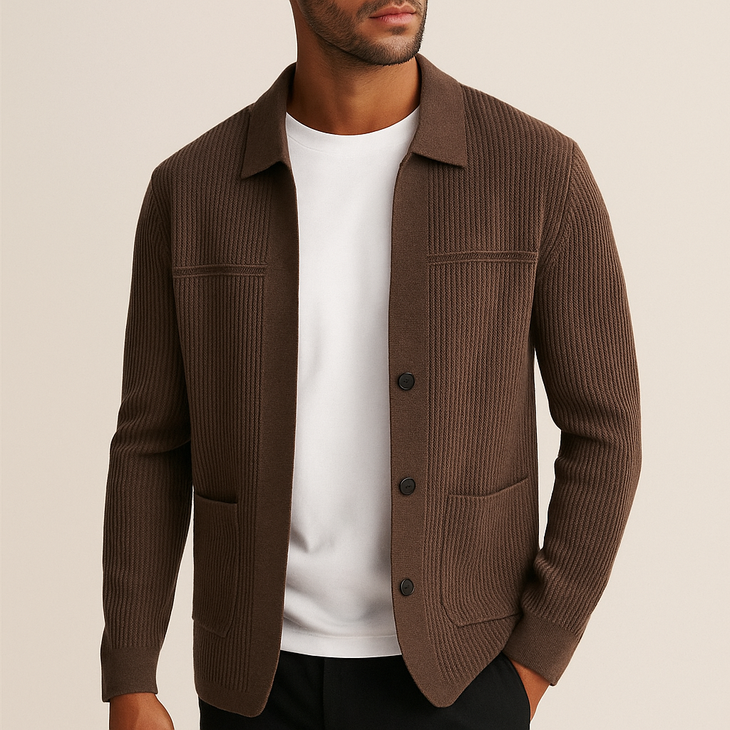 Ethan Men's Ribbed Wool Cardigan 4