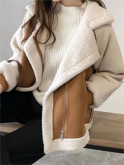 Women's Oversized Suede Moto Jacket